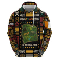 Ivory Coast Hoodie with Taï National Park Wildlife Map Design - Wonder Print Shop