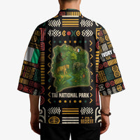 Ivory Coast Kimono with Taï National Park Wildlife Map Design - Wonder Print Shop