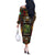 Ivory Coast Off The Shoulder Long Sleeve Dress with Taï National Park Wildlife Map Design - Wonder Print Shop