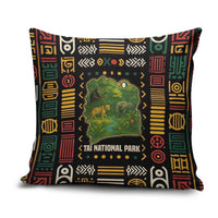 Ivory Coast Pillow Cover with Taï National Park Wildlife Map Design - Wonder Print Shop