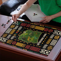 Ivory Coast Puzzle with Taï National Park Wildlife Map Design - Wonder Print Shop