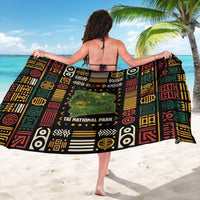 Ivory Coast Sarong with Taï National Park Wildlife Map Design - Wonder Print Shop