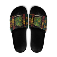 Ivory Coast Slide Sandals with Taï National Park Wildlife Map Design - Wonder Print Shop