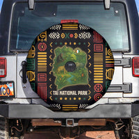 Ivory Coast Spare Tire Cover with Taï National Park Wildlife Map Design - Wonder Print Shop