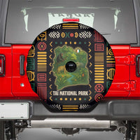 Ivory Coast Spare Tire Cover with Taï National Park Wildlife Map Design - Wonder Print Shop