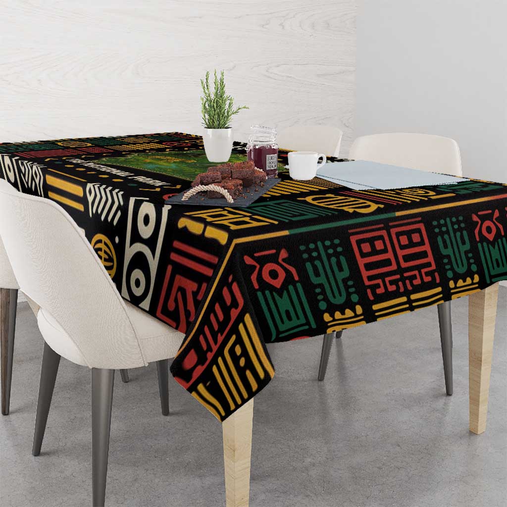 Ivory Coast Tablecloth with Taï National Park Wildlife Map Design - Wonder Print Shop