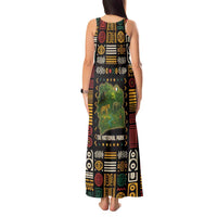 Ivory Coast Tank Maxi Dress with Taï National Park Wildlife Map Design - Wonder Print Shop
