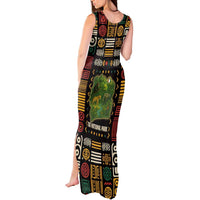 Ivory Coast Tank Maxi Dress with Taï National Park Wildlife Map Design - Wonder Print Shop