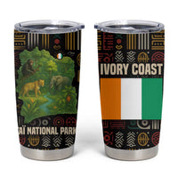 Ivory Coast Tumbler Cup with Taï National Park Wildlife Map Design - Wonder Print Shop
