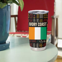 Ivory Coast Tumbler Cup with Taï National Park Wildlife Map Design - Wonder Print Shop