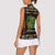 Ivory Coast Women Sleeveless Polo Shirt with Taï National Park Wildlife Map Design - Wonder Print Shop