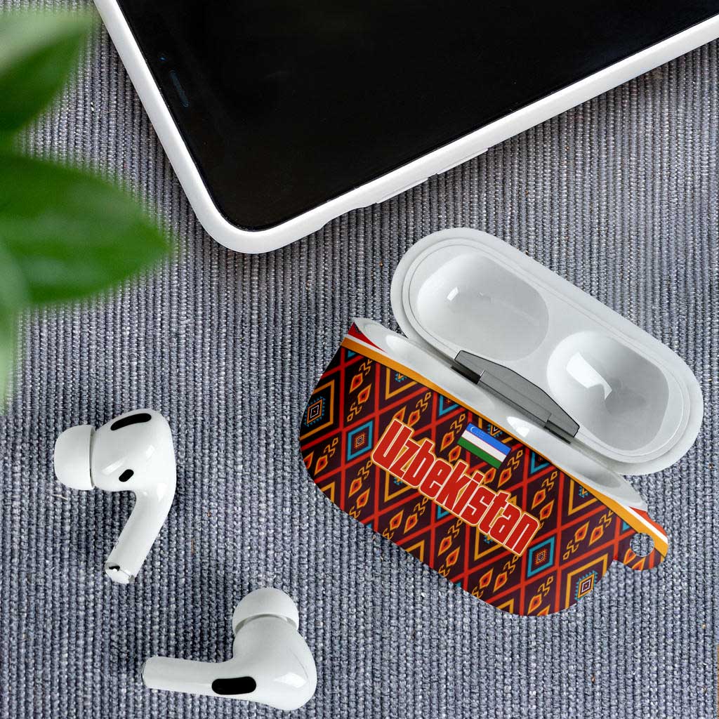 Uzbekistan AirPods Case with Traditional Geometric Motif Design - Wonder Print Shop