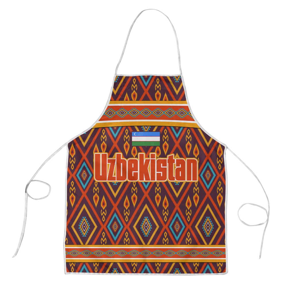 Uzbekistan Apron with Traditional Geometric Motif Design - Wonder Print Shop
