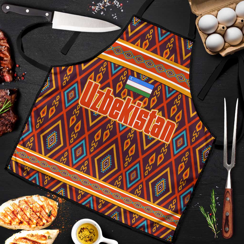 Uzbekistan Apron with Traditional Geometric Motif Design - Wonder Print Shop