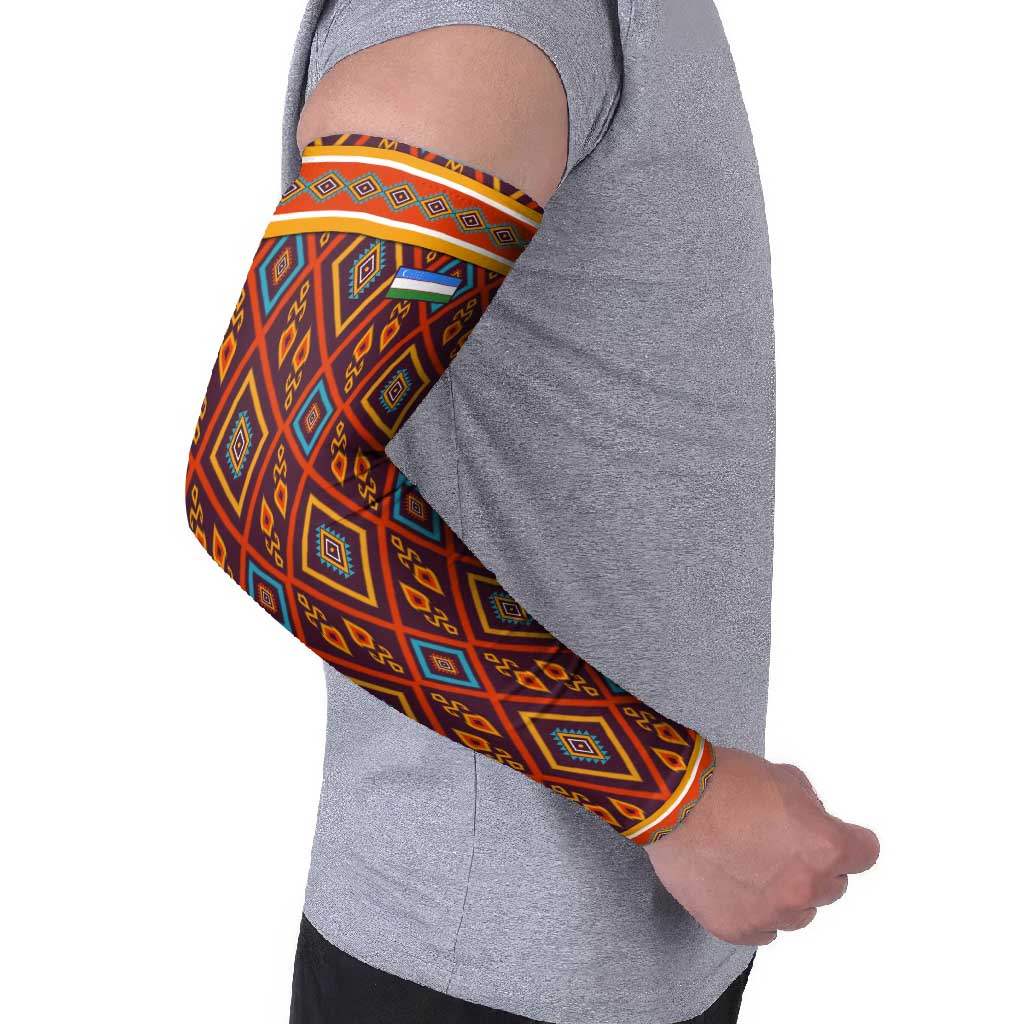 Uzbekistan Arm Sleeves with Traditional Geometric Motif Design - Wonder Print Shop