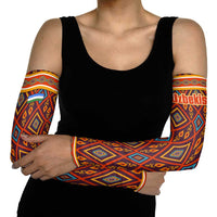 Uzbekistan Arm Sleeves with Traditional Geometric Motif Design - Wonder Print Shop
