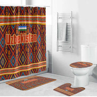 Uzbekistan Bathroom Set with Traditional Geometric Motif Design - Wonder Print Shop