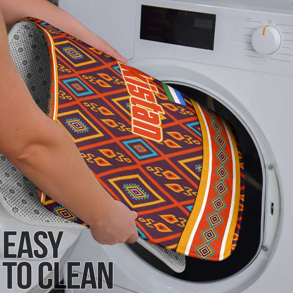 Uzbekistan Bathroom Set with Traditional Geometric Motif Design - Wonder Print Shop