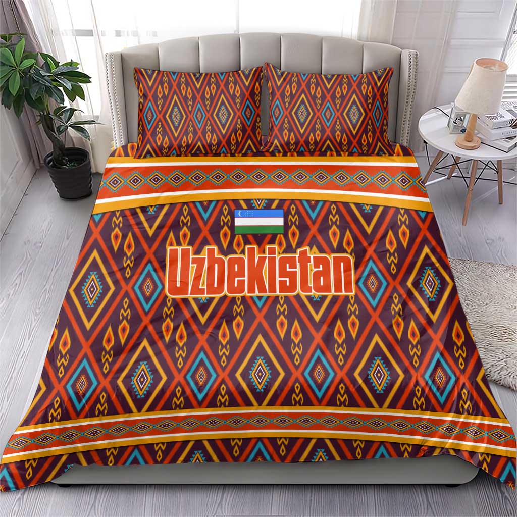 Uzbekistan Bedding Set with Traditional Geometric Motif Design - Wonder Print Shop