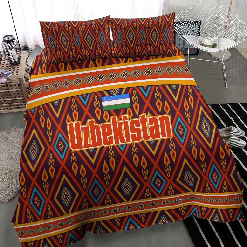 Uzbekistan Bedding Set with Traditional Geometric Motif Design - Wonder Print Shop