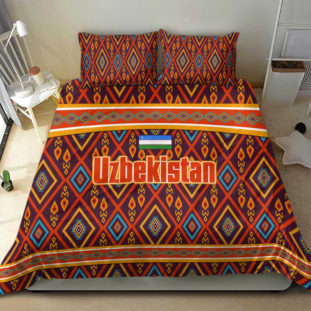 Uzbekistan Bedding Set with Traditional Geometric Motif Design - Wonder Print Shop