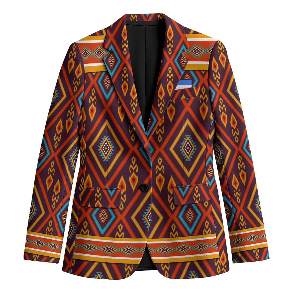 Uzbekistan Blazer with Traditional Geometric Motif Design - Wonder Print Shop