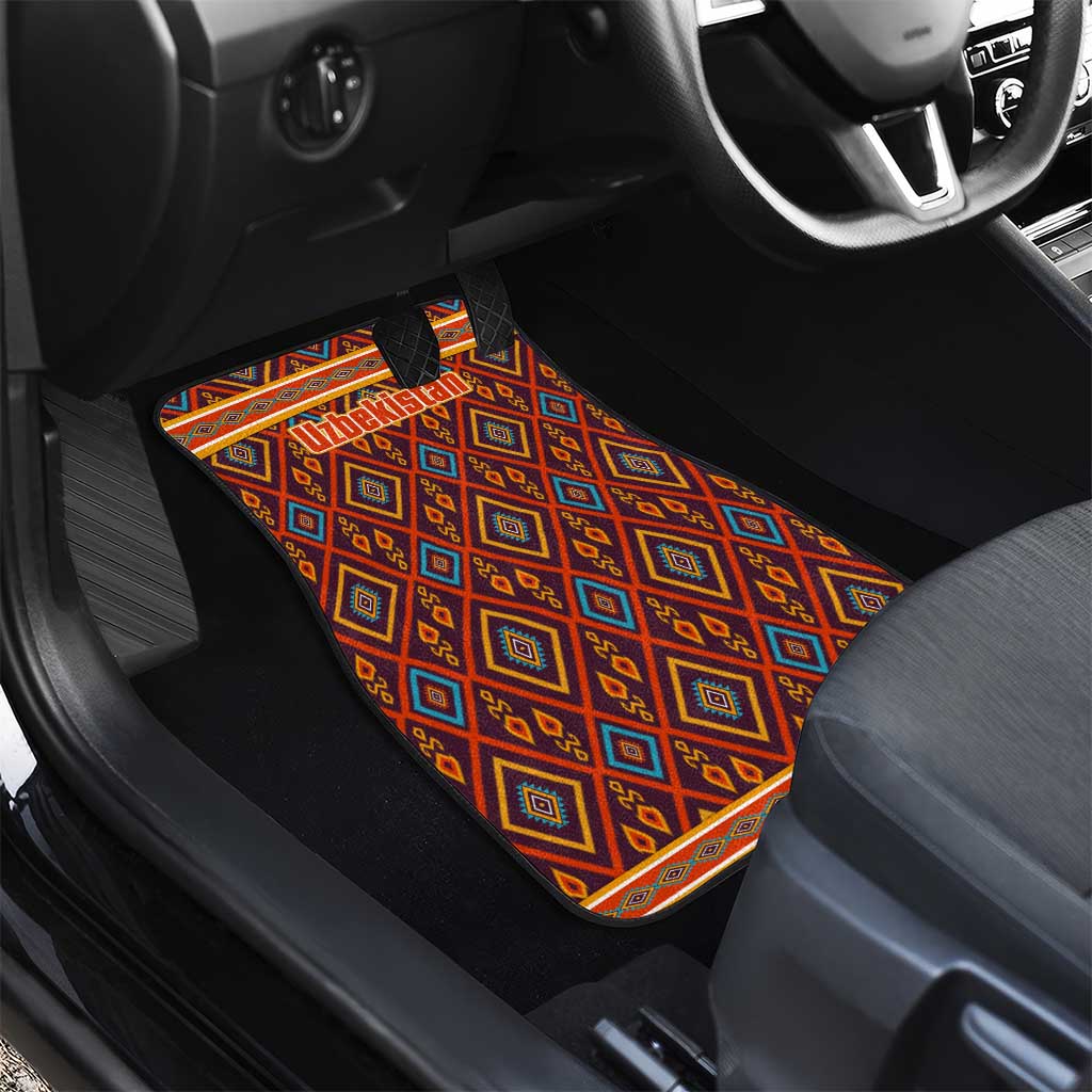 Uzbekistan Car Mats with Traditional Geometric Motif Design - Wonder Print Shop
