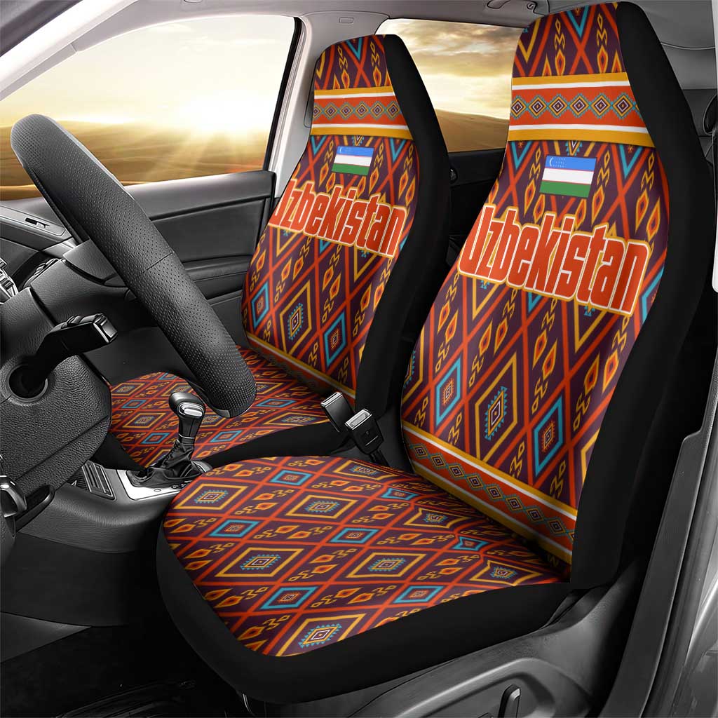 Uzbekistan Car Seat Cover with Traditional Geometric Motif Design - Wonder Print Shop