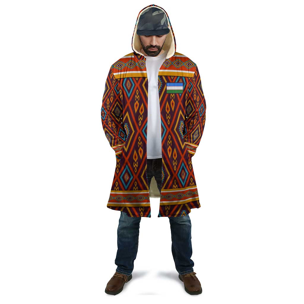 Uzbekistan Cloak with Traditional Geometric Motif Design - Wonder Print Shop