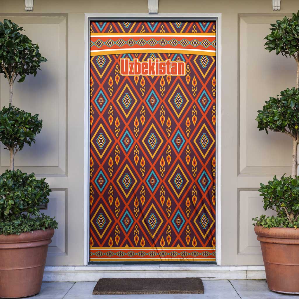 Uzbekistan Door Cover with Traditional Geometric Motif Design - Wonder Print Shop