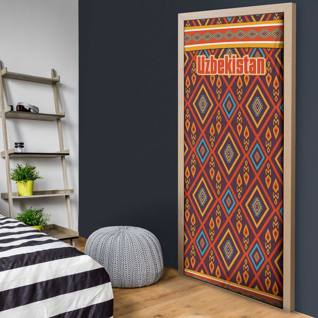 Uzbekistan Door Cover with Traditional Geometric Motif Design - Wonder Print Shop