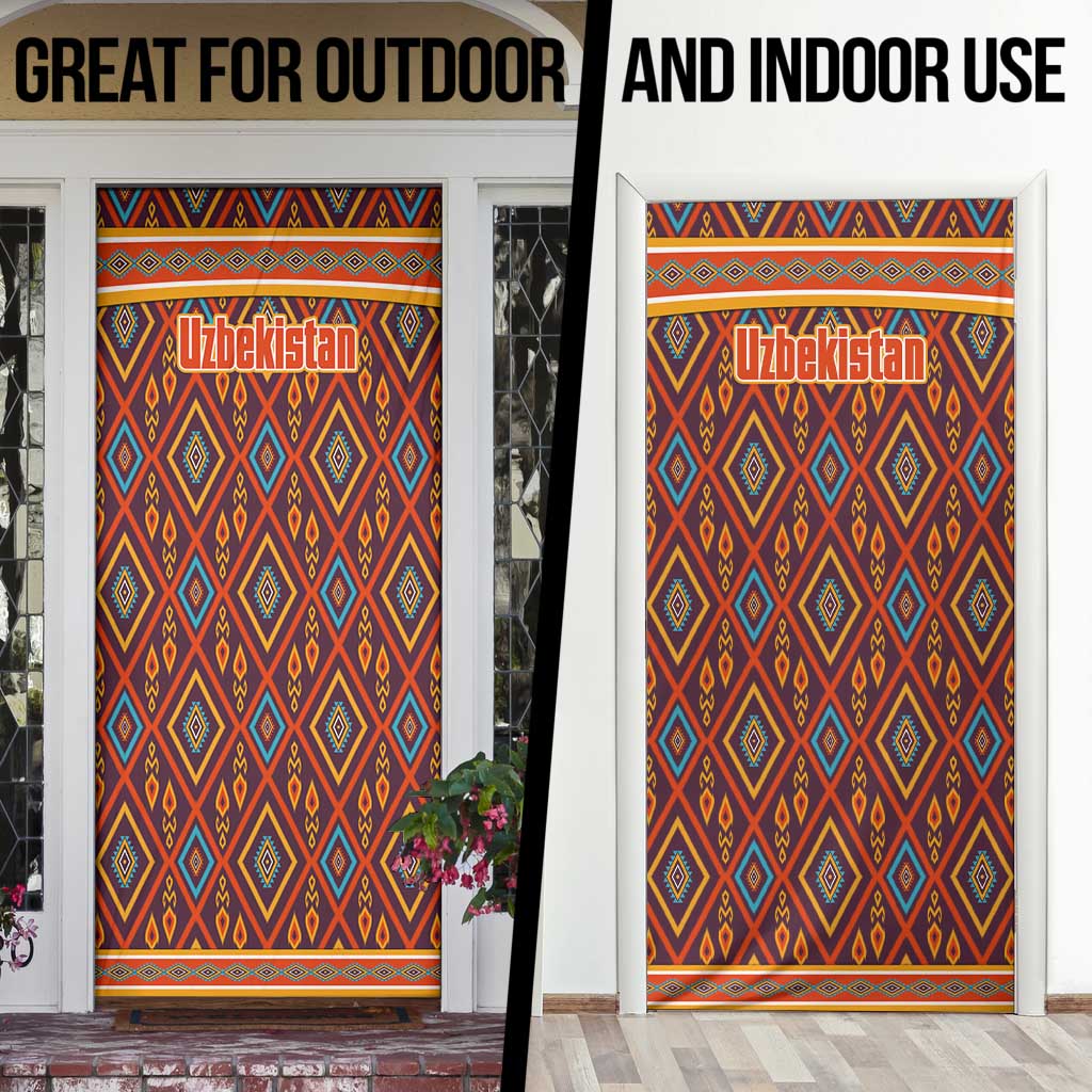 Uzbekistan Door Cover with Traditional Geometric Motif Design - Wonder Print Shop