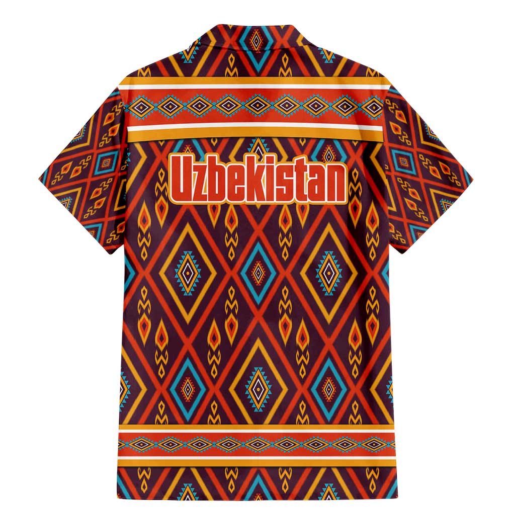 Uzbekistan Family Matching Mermaid Dress and Hawaiian Shirt with Traditional Geometric Motif Design - Wonder Print Shop