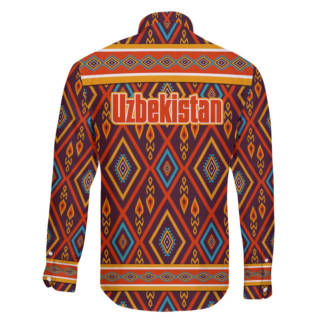 Uzbekistan Family Matching Summer Maxi Dress and Hawaiian Shirt with Traditional Geometric Motif Design - Wonder Print Shop