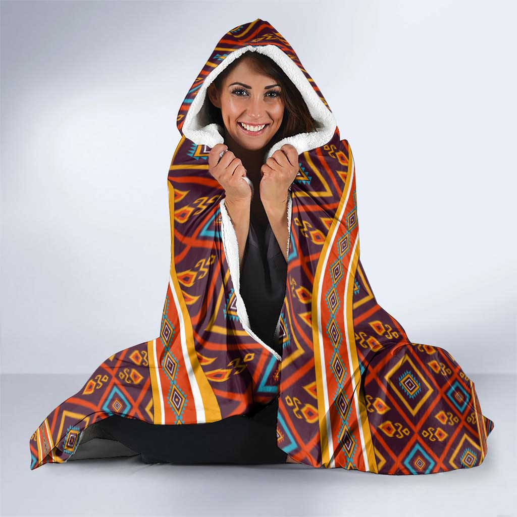 Uzbekistan Hooded Blanket with Traditional Geometric Motif Design - Wonder Print Shop