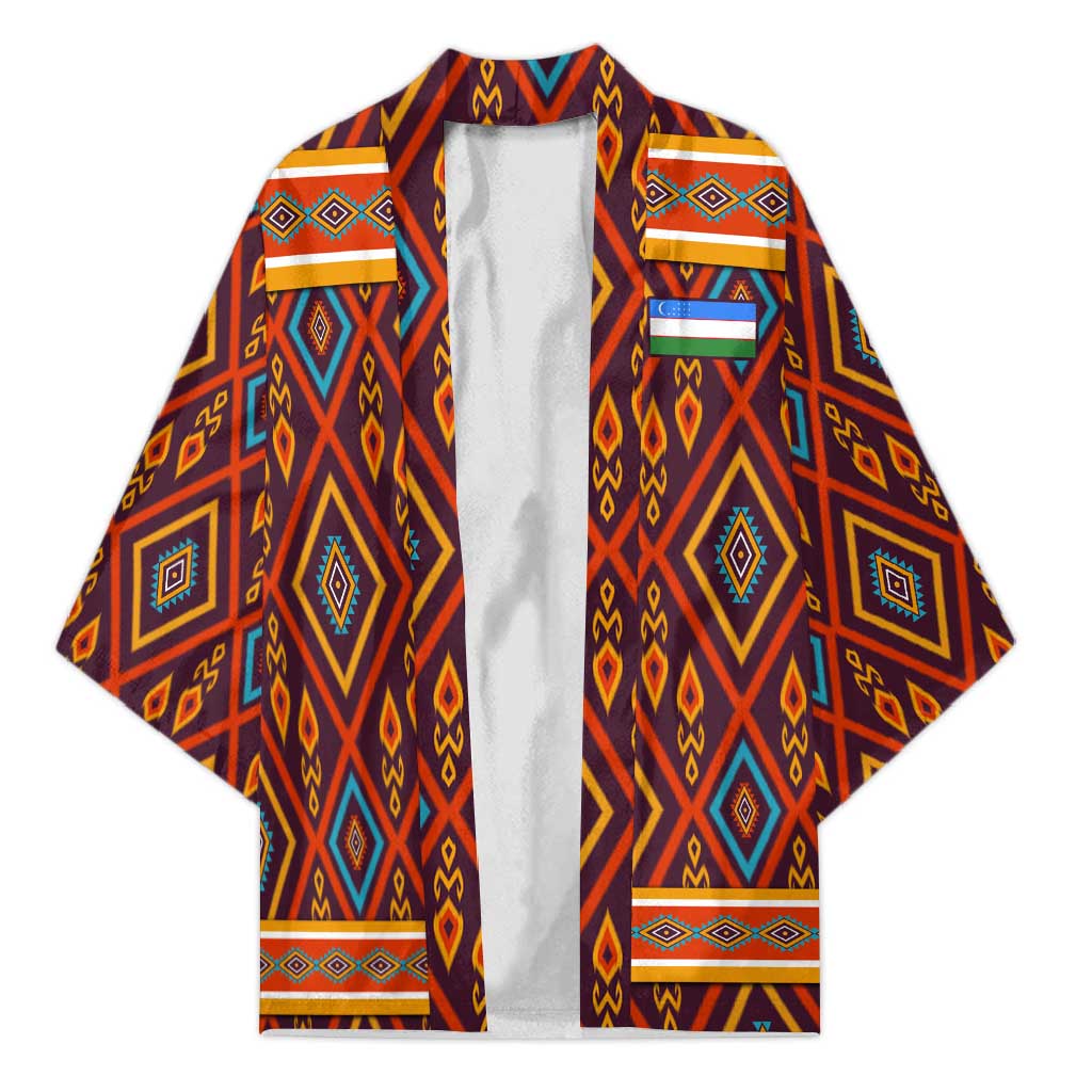 Uzbekistan Kimono with Traditional Geometric Motif Design - Wonder Print Shop