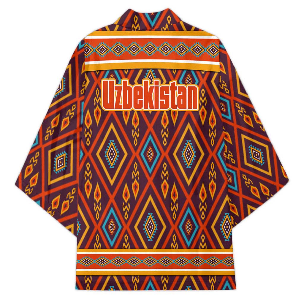 Uzbekistan Kimono with Traditional Geometric Motif Design - Wonder Print Shop