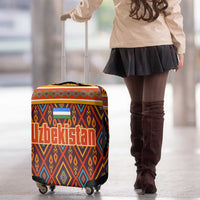 Uzbekistan Luggage Cover with Traditional Geometric Motif Design - Wonder Print Shop