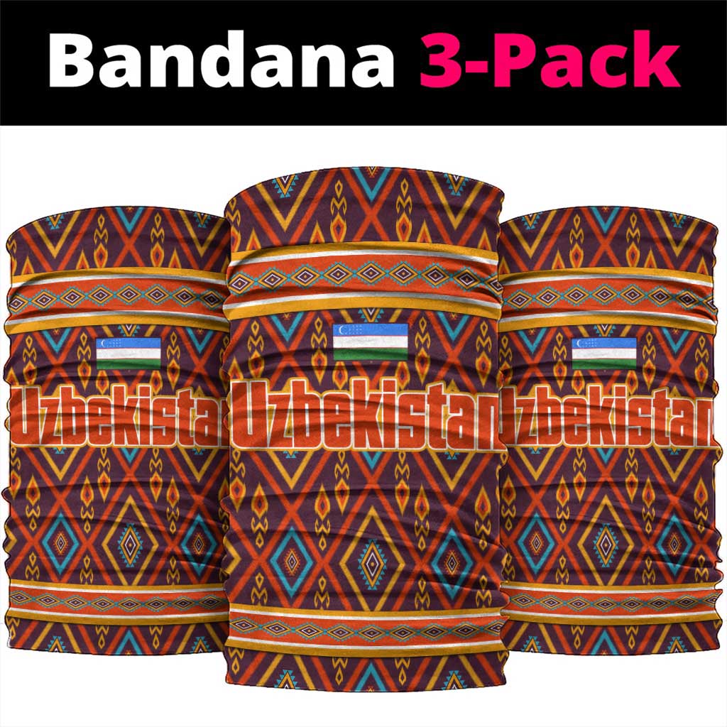 Uzbekistan Neck Gaiter with Traditional Geometric Motif Design TS04