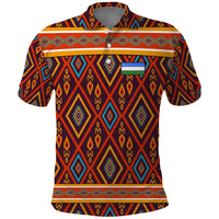 Uzbekistan Polo Shirt with Traditional Geometric Motif Design - Wonder Print Shop