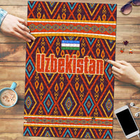 Uzbekistan Puzzle with Traditional Geometric Motif Design - Wonder Print Shop