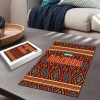 Uzbekistan Puzzle with Traditional Geometric Motif Design - Wonder Print Shop