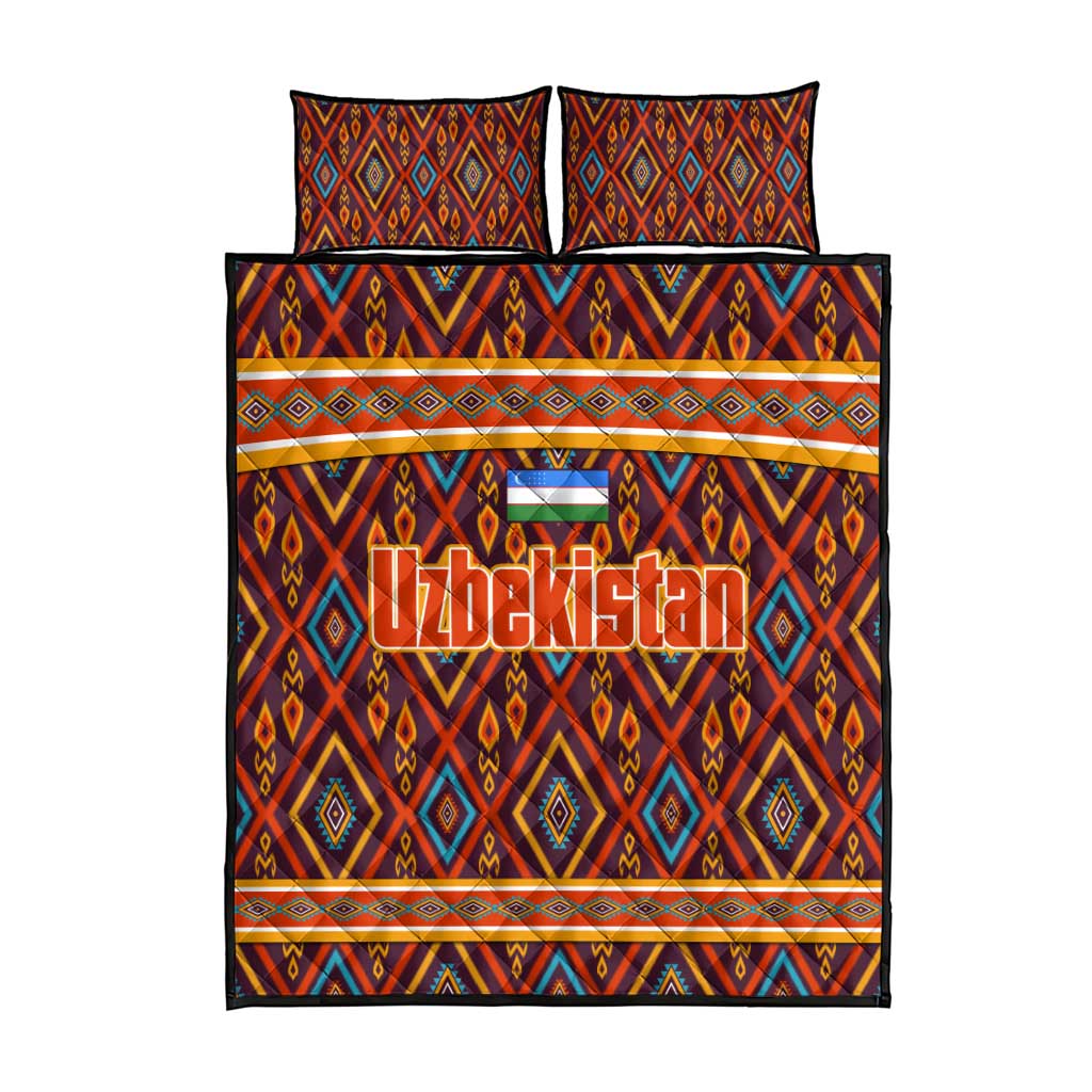 Uzbekistan Quilt Bed Set with Traditional Geometric Motif Design - Wonder Print Shop