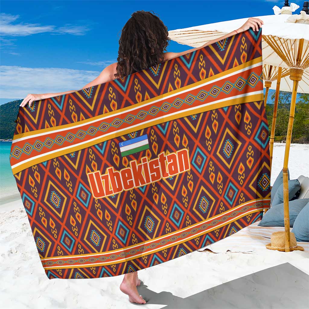 Uzbekistan Sarong with Traditional Geometric Motif Design - Wonder Print Shop