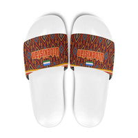 Uzbekistan Slide Sandals with Traditional Geometric Motif Design - Wonder Print Shop