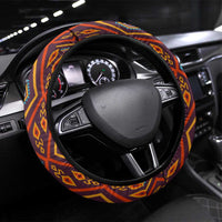 Uzbekistan Steering Wheel Cover with Traditional Geometric Motif Design - Wonder Print Shop