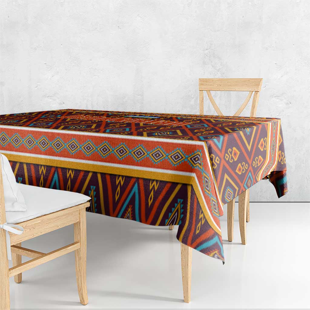Uzbekistan Tablecloth with Traditional Geometric Motif Design - Wonder Print Shop