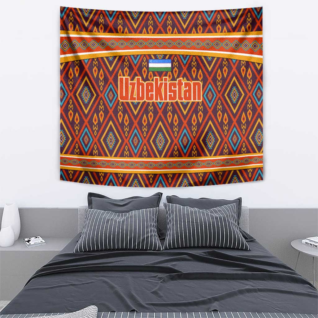 Uzbekistan Tapestry with Traditional Geometric Motif Design - Wonder Print Shop