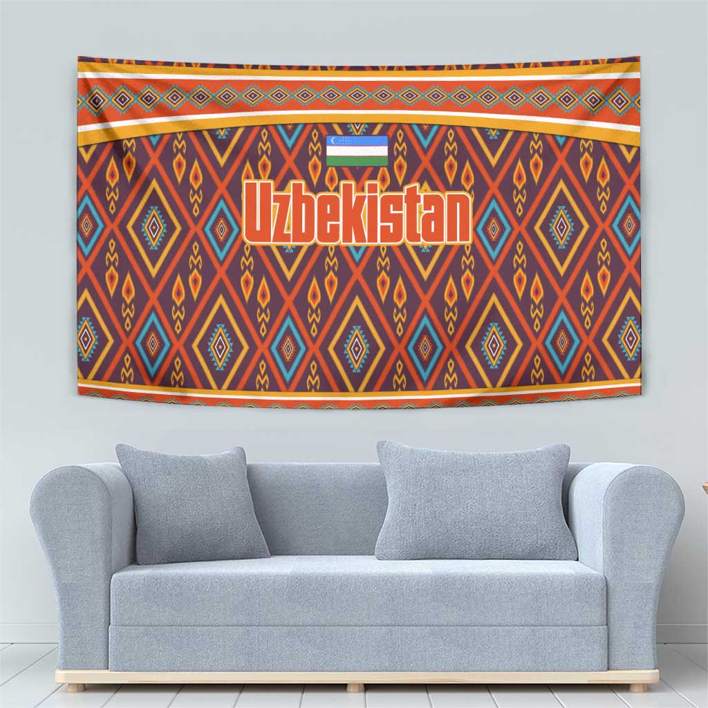 Uzbekistan Tapestry with Traditional Geometric Motif Design - Wonder Print Shop
