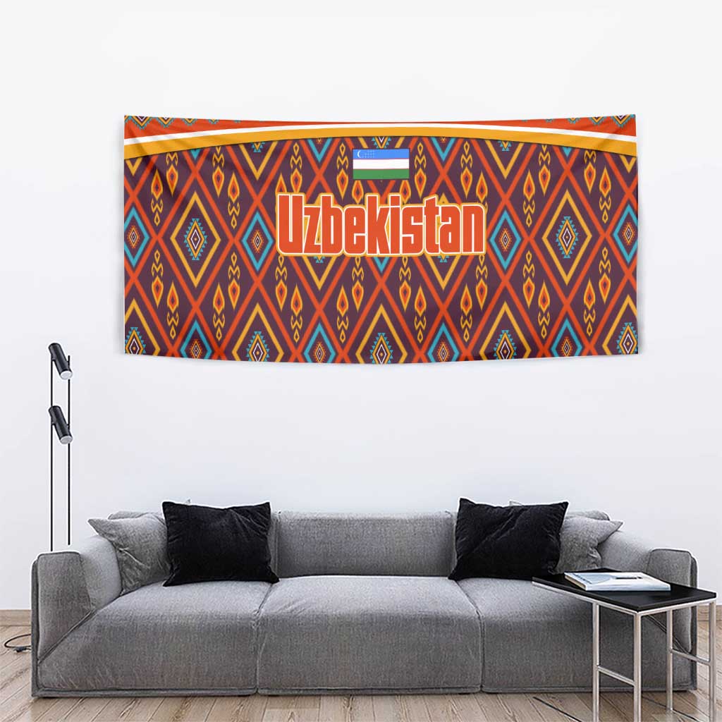 Uzbekistan Tapestry with Traditional Geometric Motif Design - Wonder Print Shop